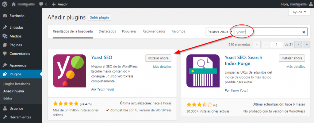 Instalar Yoast SEO