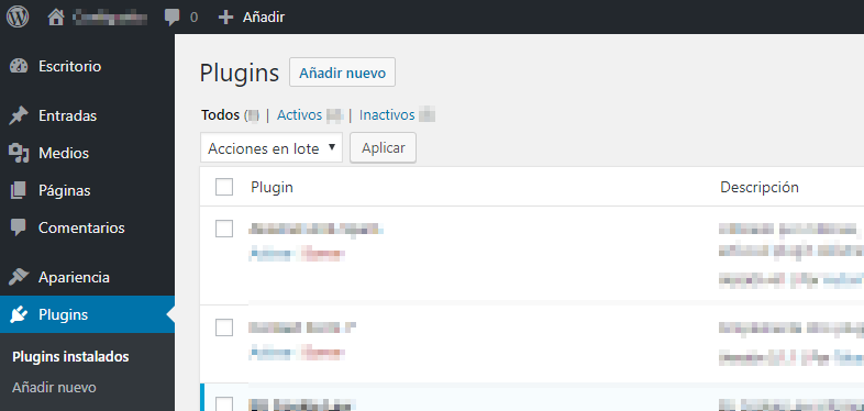 Añadir un plugin a WordPress